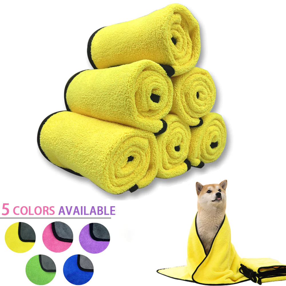 Toallas de secado rápido para perros y gatos Toallas de fibra suave Toalla de baño absorbente de agua Conveniente tienda de mascotas Toalla de limpieza Suministros para mascotas