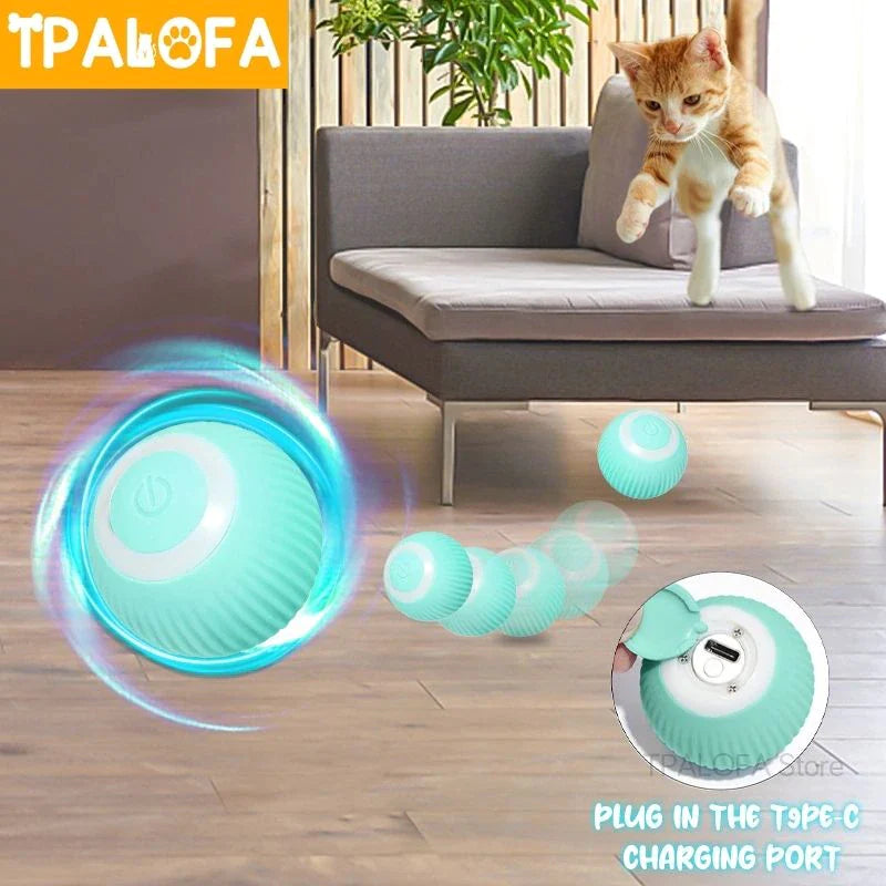 Juguetes inteligentes para gatos, pelota eléctrica para gatos, pelota rodante automática, juguetes interactivos para gatos, juguetes para mascotas para gatos, accesorios para gatos para jugar en interiores