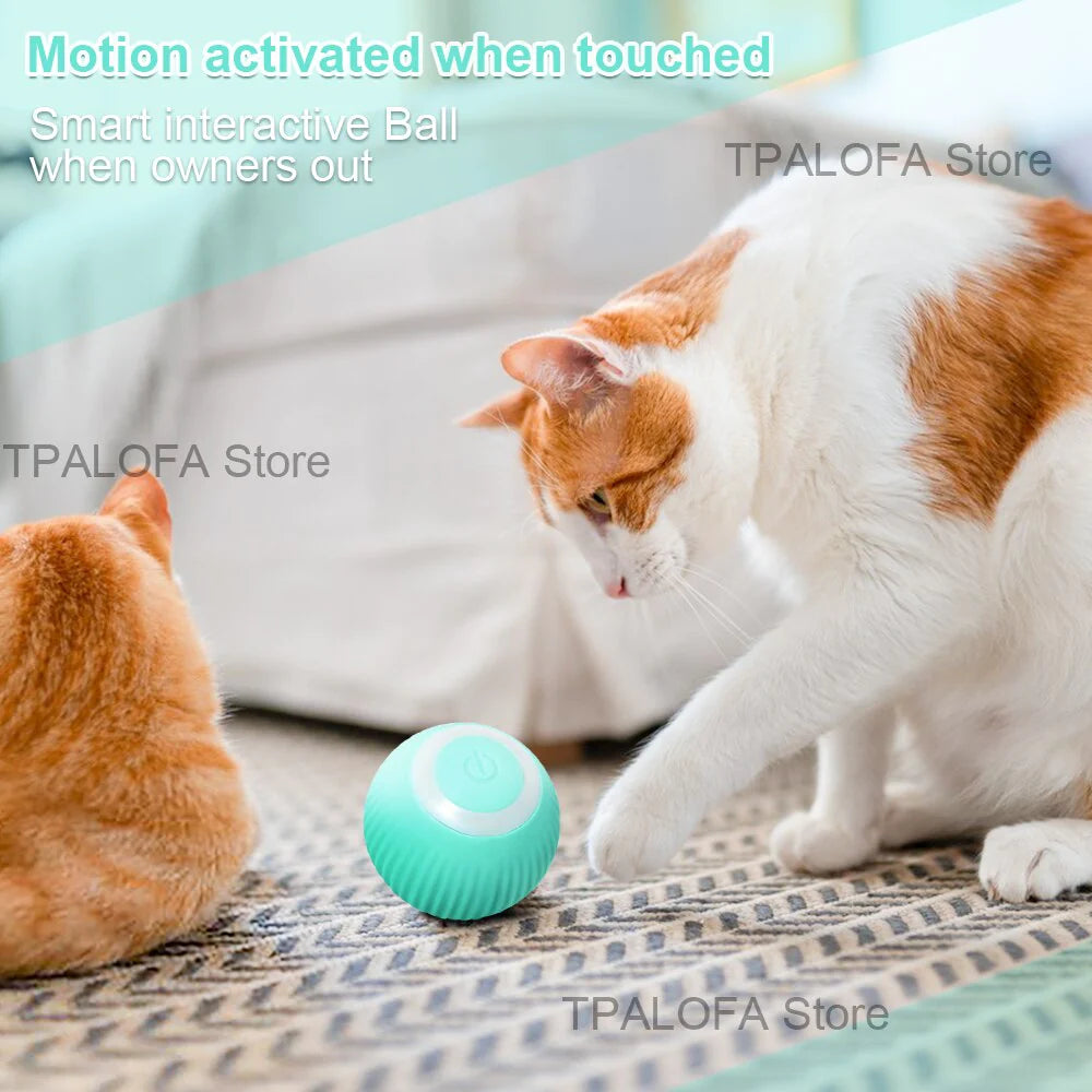 Juguetes inteligentes para gatos, pelota eléctrica para gatos, pelota rodante automática, juguetes interactivos para gatos, juguetes para mascotas para gatos, accesorios para gatos para jugar en interiores